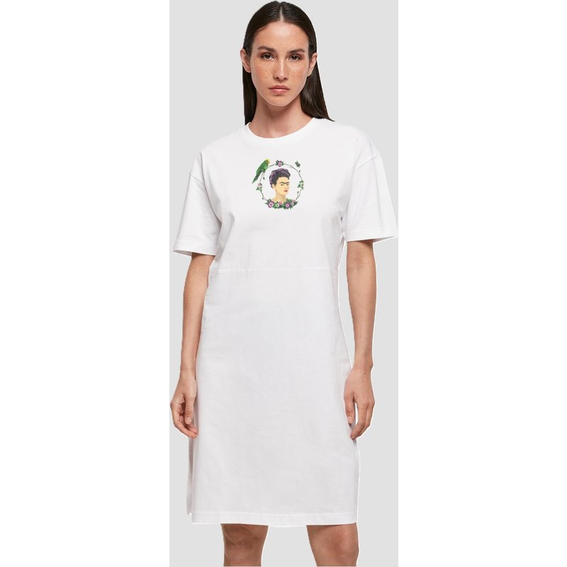 Merchcode Ladies Frida Kahlo - Botanic frame Essentials Oversized Slit Tee Dress