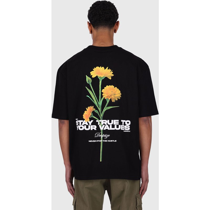 Dropsize HEAVY OVERSIZE STAY TRUE FLOWERS T-SHIRT