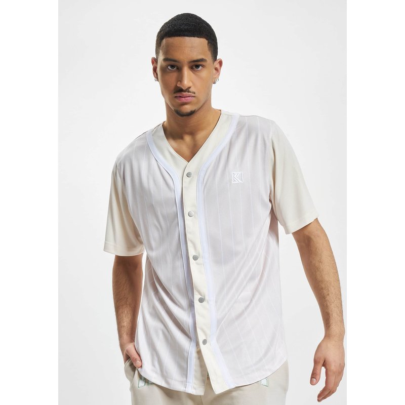 Karl Kani KM232-003-1 KK Og Block Pinstripe Baseball Shirt