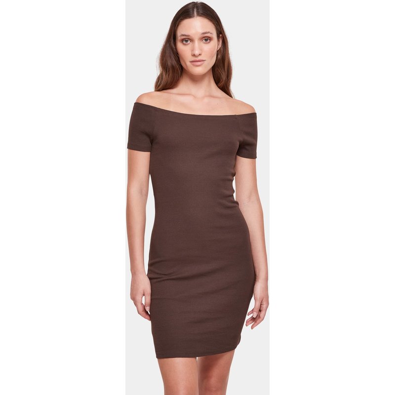Urban Classics Ladies Off Shoulder Rib Dress