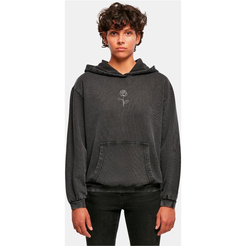 Merchcode Ladies Rose Acid Washed Oversize Hoody