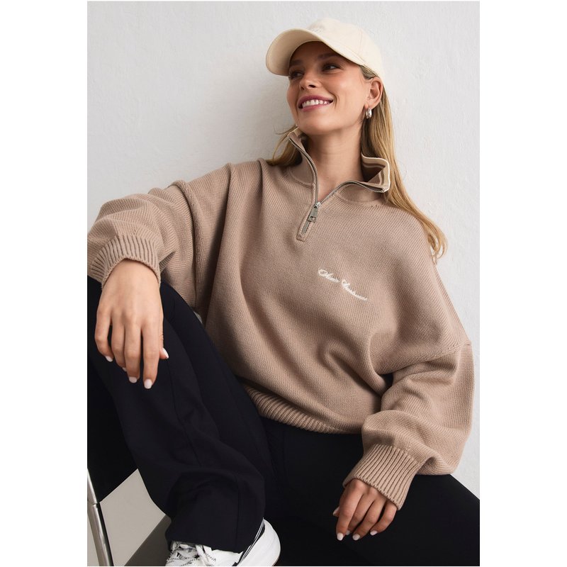 aimn Cotton Knit Half Zip