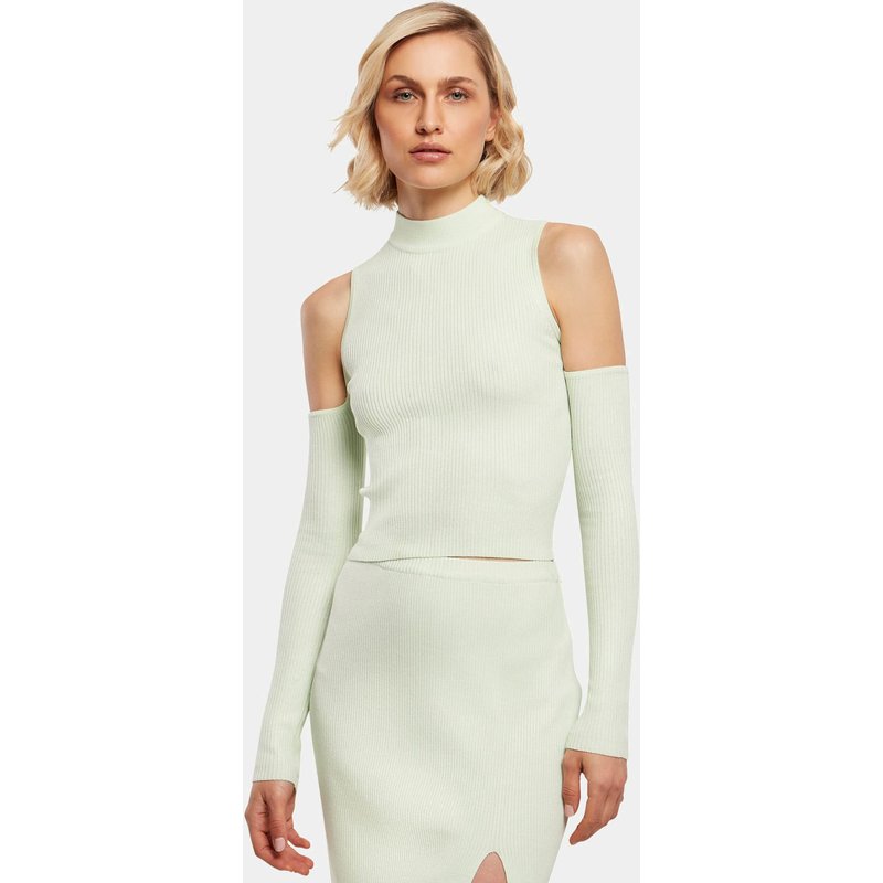 Urban Classics Ladies Rib Knit Cut Out Sleeve Longsleeve