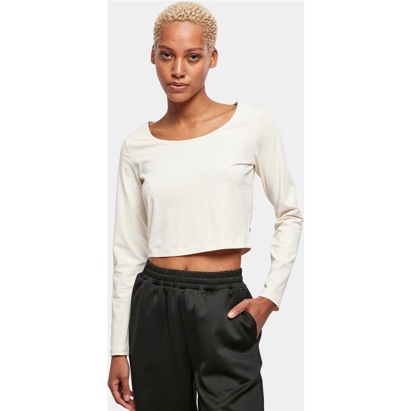 Urban Classics Ladies Essentials Wide Neck Cropped Longsleeve