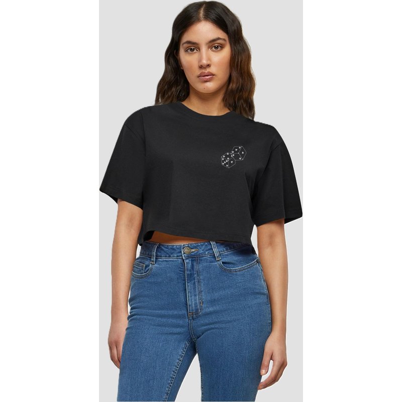 Merchcode Ladies Hugs & Love - Heart Dice Short Oversized Tee