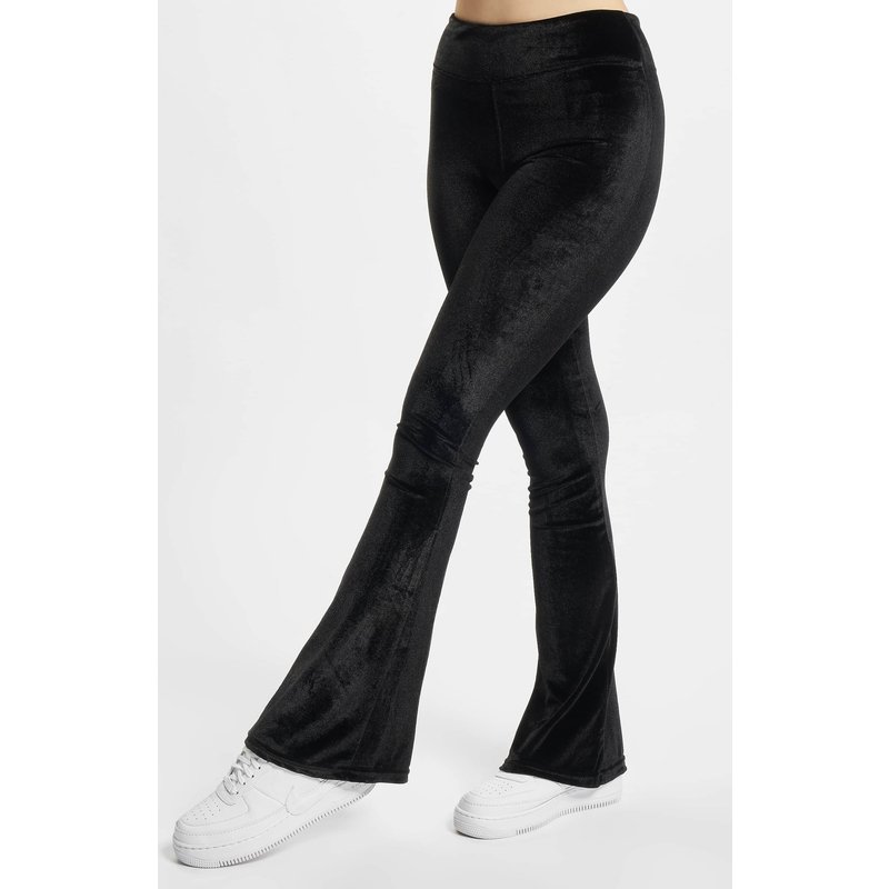 Urban Classics Ladies High Waist Velvet Boot Cut Leggings