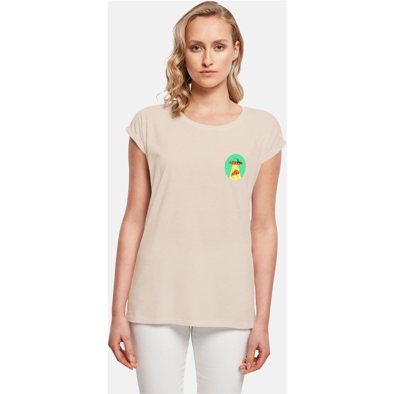 Mister Tee Ladies Ufo Pizza Extended Shoulder
