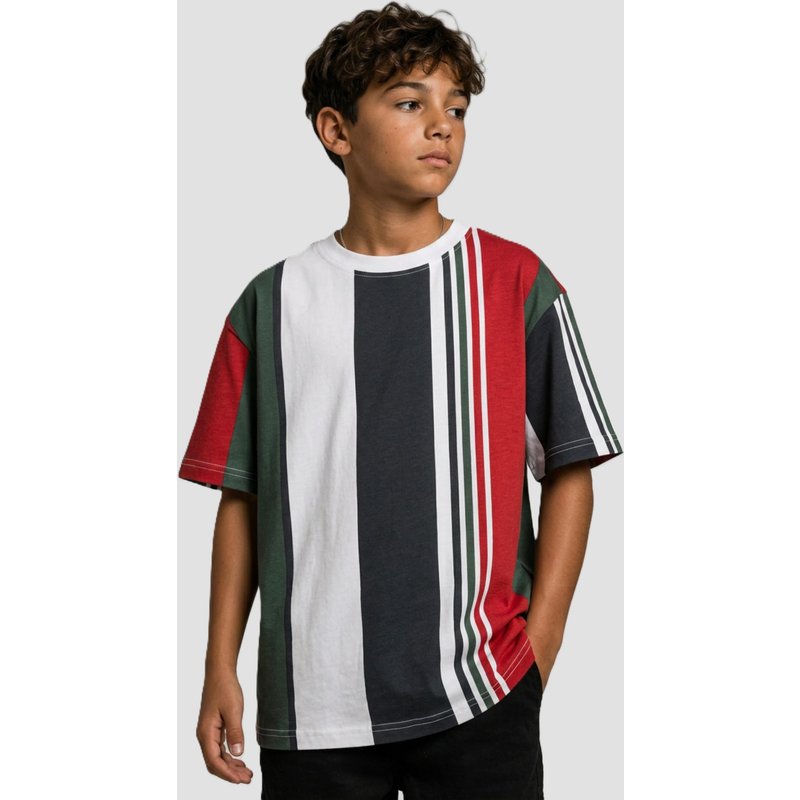 Urban Classics Boys Heavy Oversized Big AOP Stripe Tee