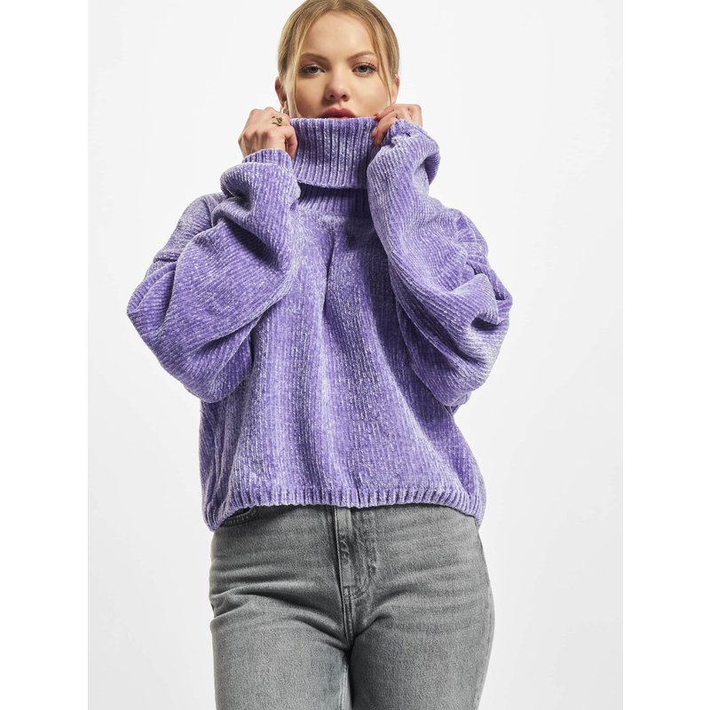 Urban Classics Ladies Short Chenille Turtleneck Sweater