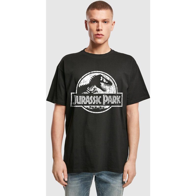 Merchcode Jurassic Park Distressed Logo Oversize Tee
