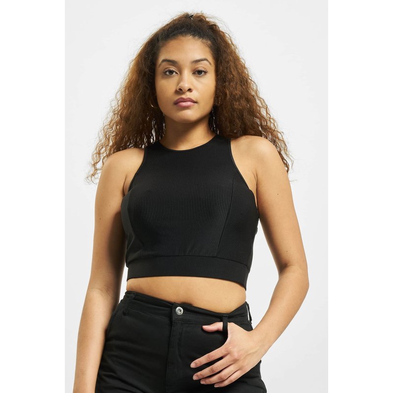 Urban Classics Ladies Cropped Shiny Rib Top