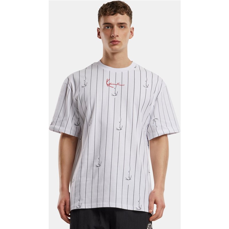 KM242-004-4 Karl Kani Small Signature Logo Prinstripe Tee