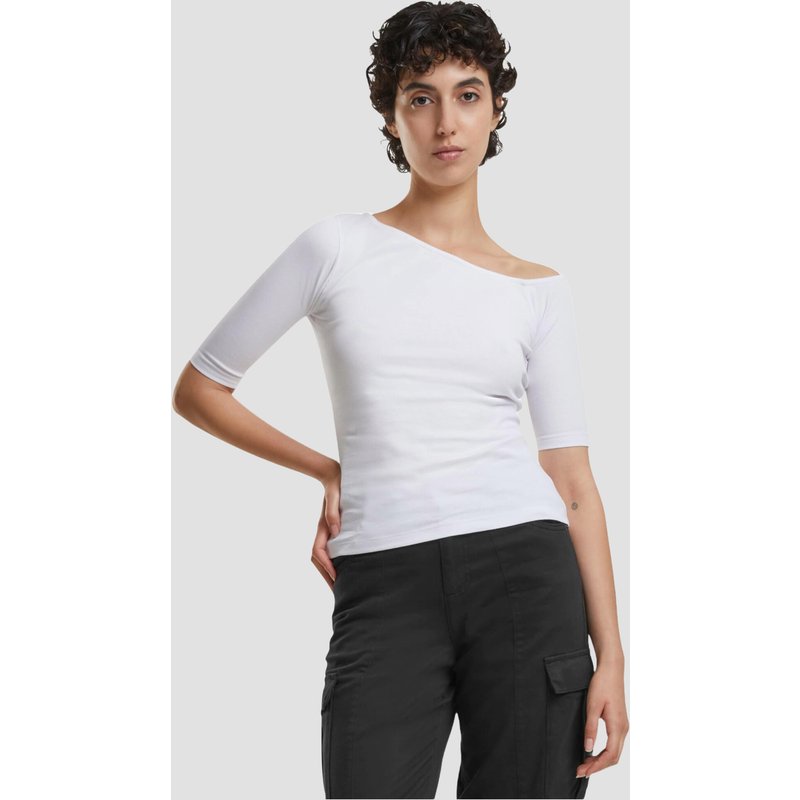 Urban Classics Ladies Organic Asymmetric Rib T-Shirt