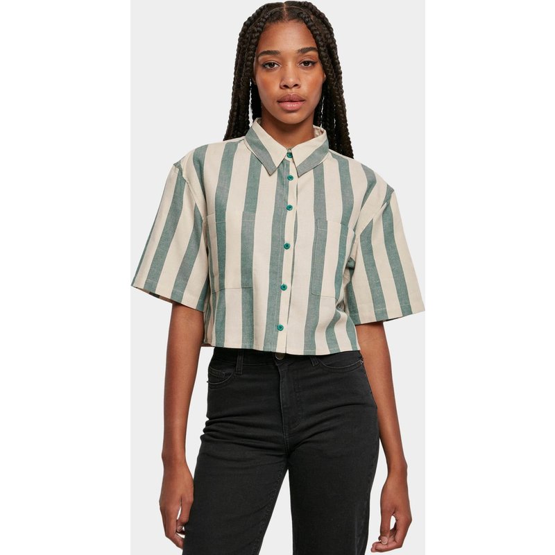 Urban Classics Ladies Short Oversized Stripe Shirt