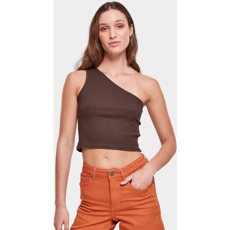 Urban Classics Ladies Cropped Asymmetric Top