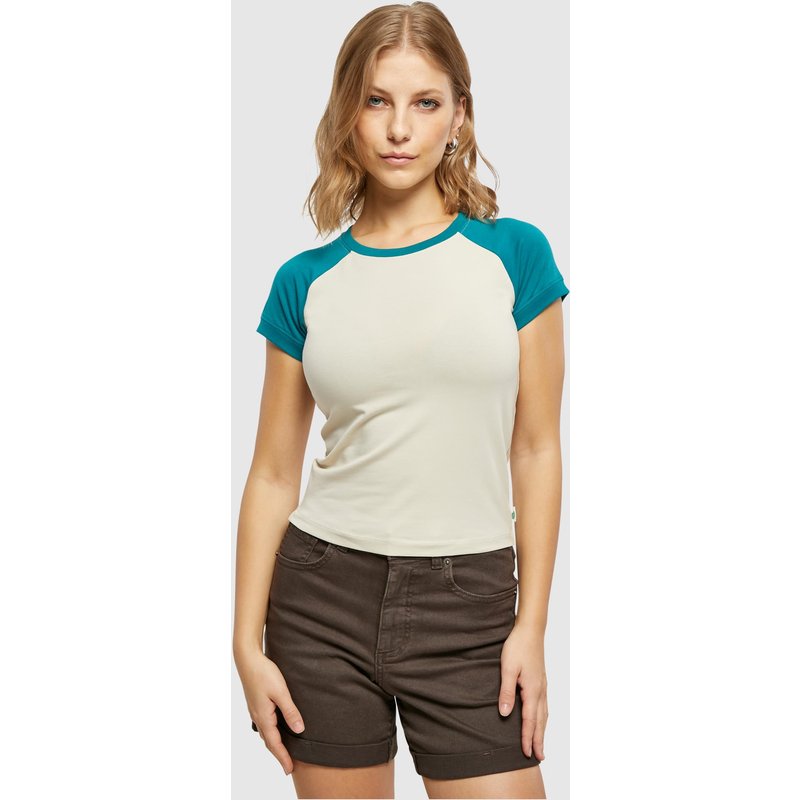 Urban Classics Ladies Essentials Stretch Short Retro Baseball Tee