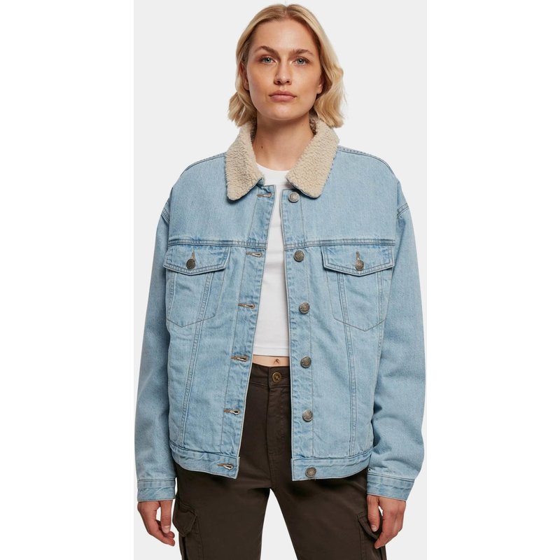 Urban Classics Ladies Oversized Sherpa Denim Jacket
