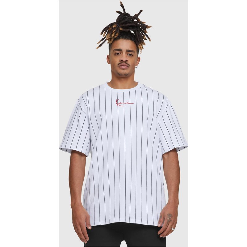 Karl Kani Small Signature Pinstripe Tee white