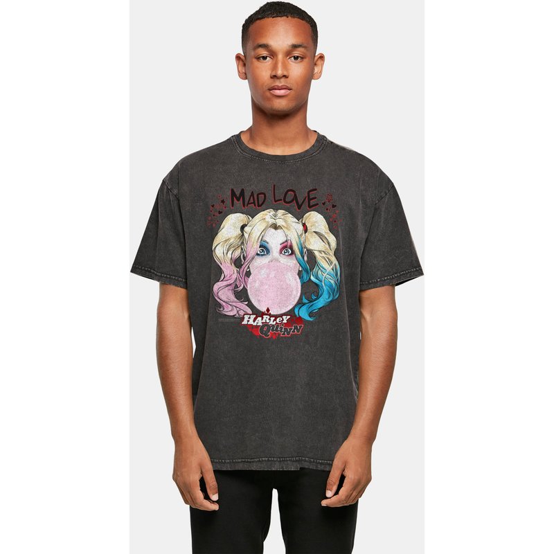 Absolute Cult Batman - Harley Quinn Mad Love Acid Washed Oversized Tee