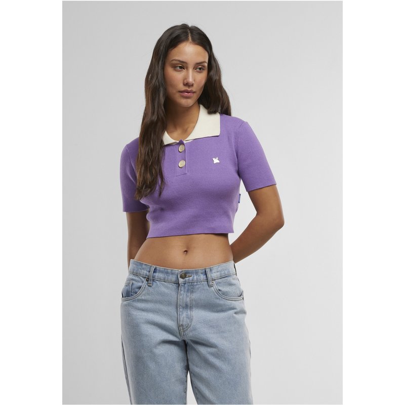 PEQUS Cropped Button up Knit Sweater