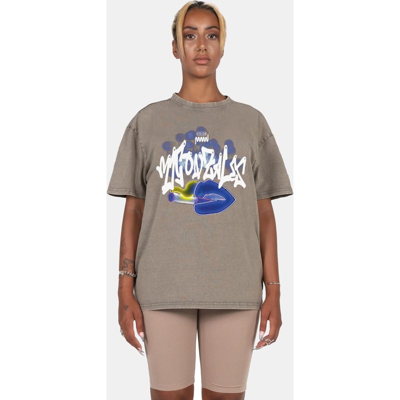 MJ Gonzales Ladies Kiss x Acid Washed Heavy Oversized T-Shirt