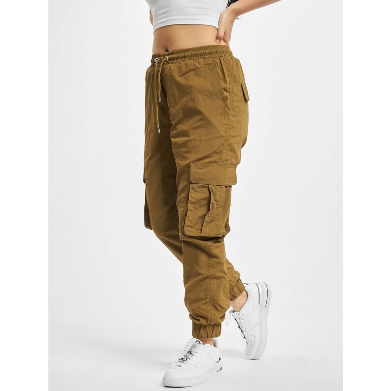 Urban Classics Ladies High Waist Crinkle Nylon Cargo Pants