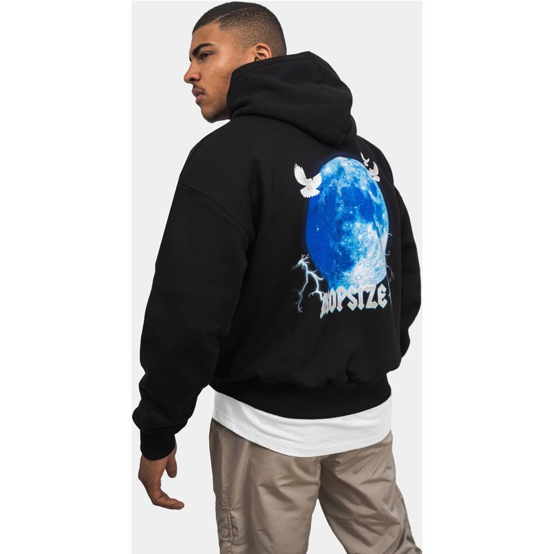 Dropsize Heavy Oversize Blue Moon Design Hoodie