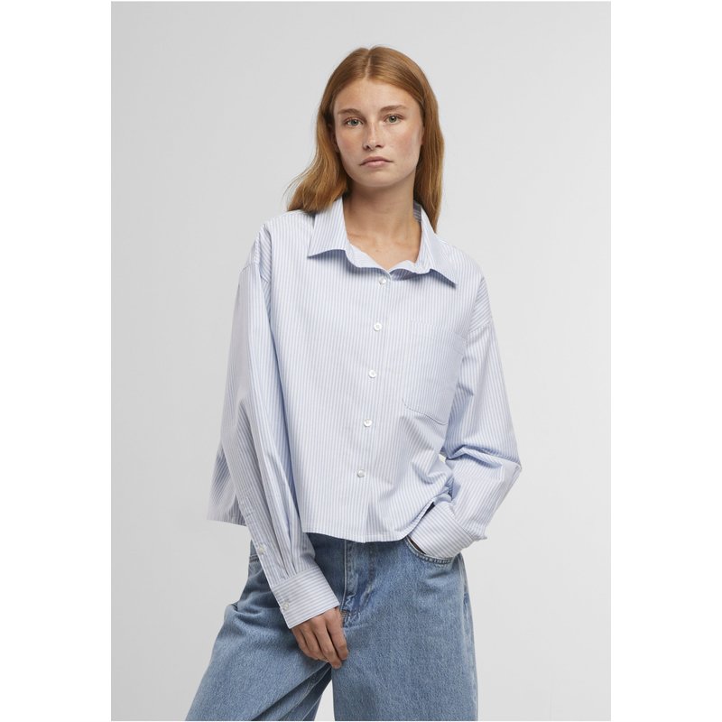 Urban Classics Ladies Striped Short Oxford Shirt