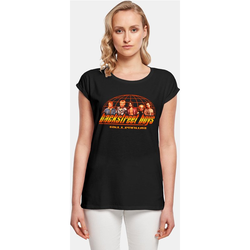 Merchcode Ladies Backstreet Boys - Millenium Globe Extended Shoulder Tee