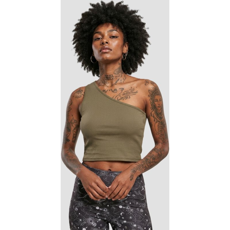 Urban Classics Ladies Cropped Asymmetric Top