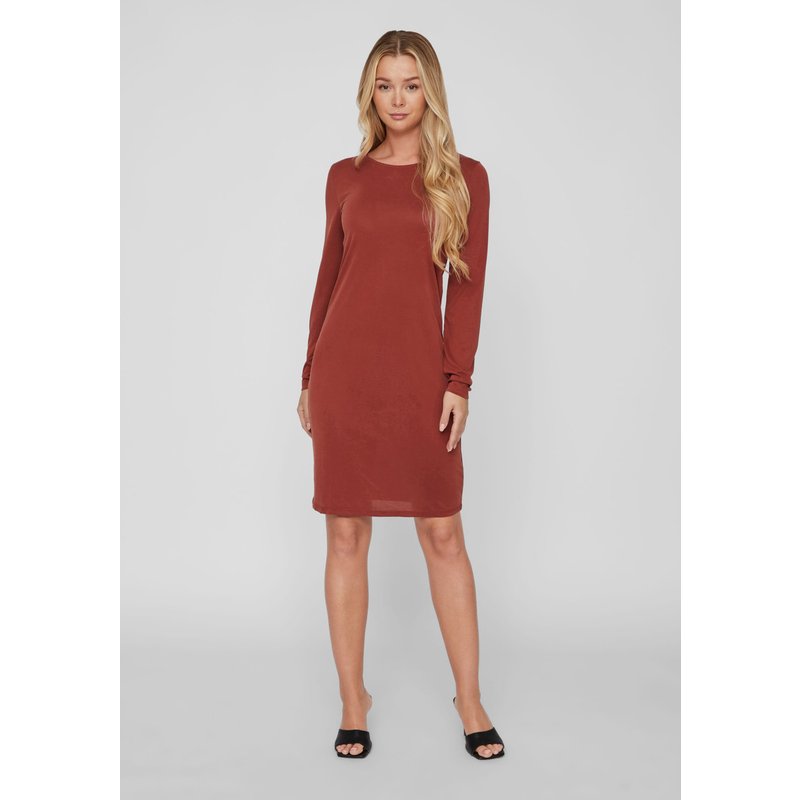 VILA VIMODALA O-NECK L/S MIDI DRESS/SU - NOOS
