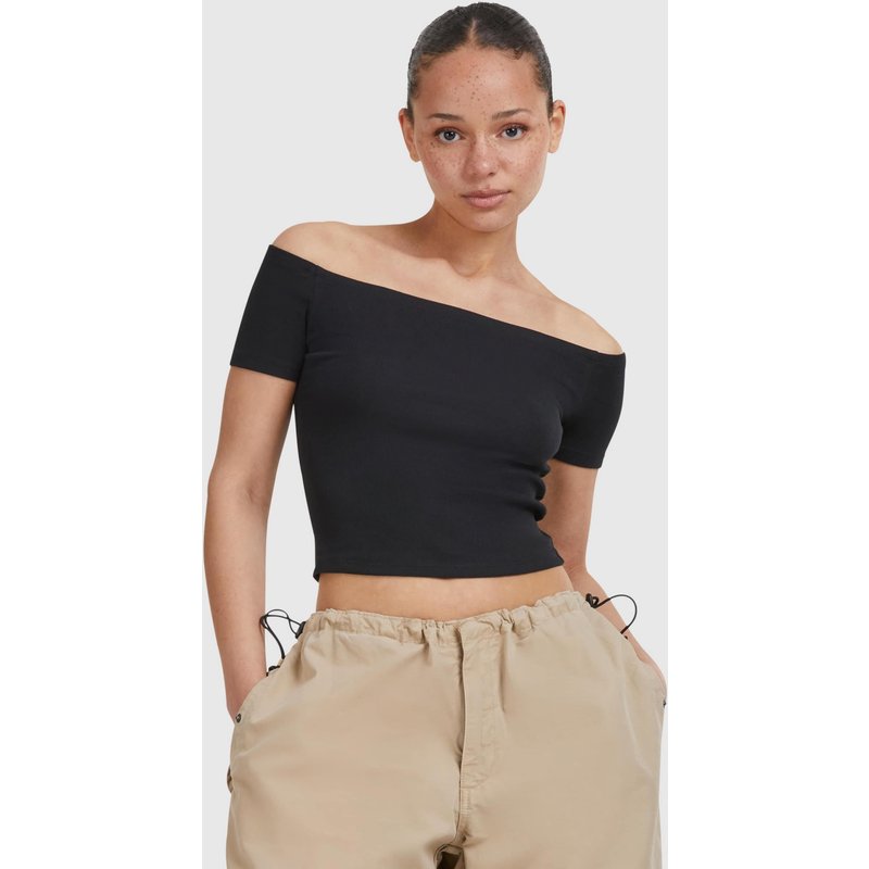 Urban Classics Ladies Organic Off Shoulder Rib Tee