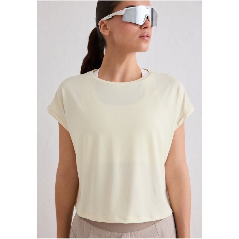aimn Soft Basic Roll Sleeve Top