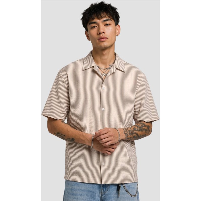 Urban Classics Seersucker Short Sleeve Shirt