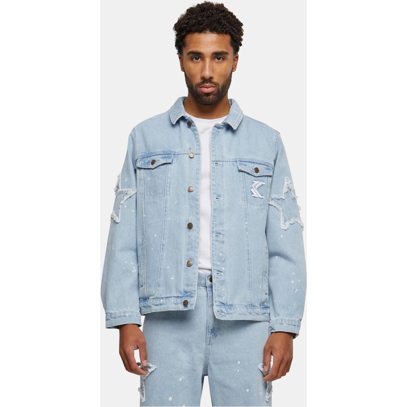 Karl Kani Og Paintsplatter Denim Trucker Jacket Bleached