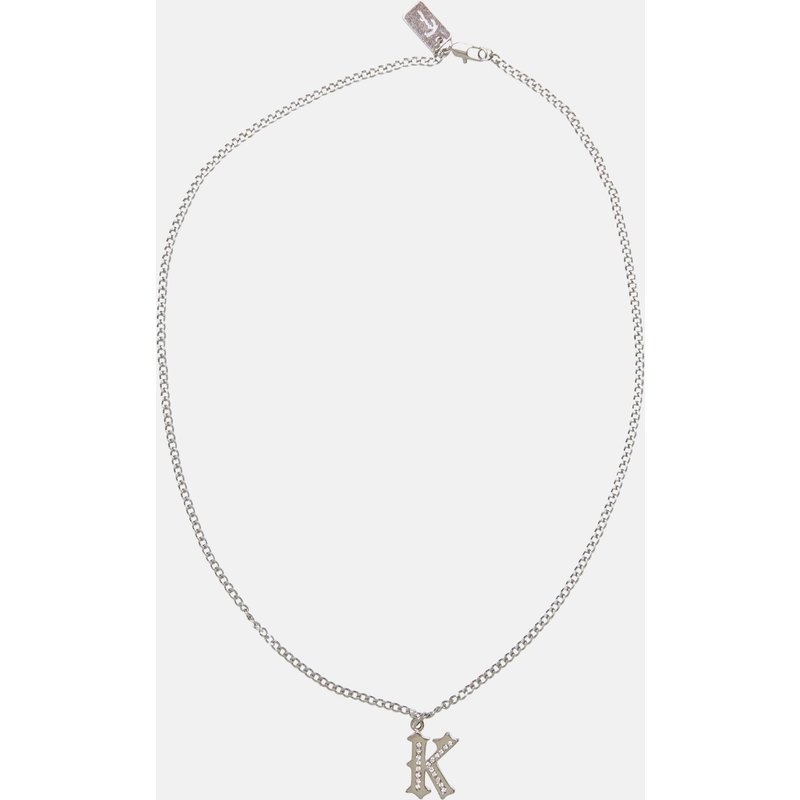 Karl Kani KK Rhinestone Pendant Cuban Link Chain
