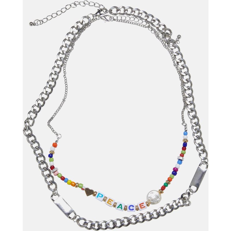 Urban Classics Peace Bead Layering Necklace 2-Pack