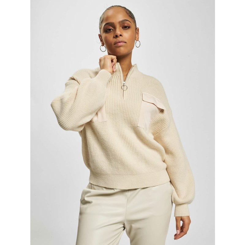 Only Petra Zip Highneck Sweatshirt Pumice