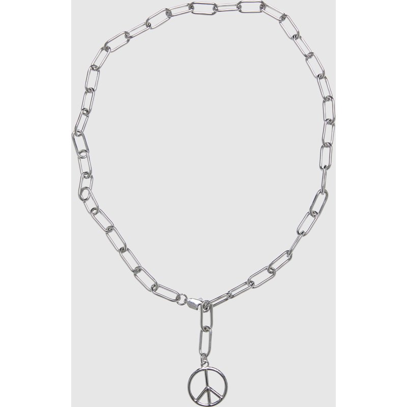 Urban Classics Y Chain Peace Pendant Necklace