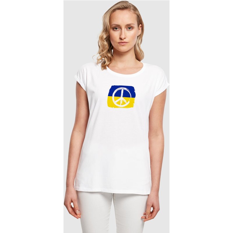 Merchcode Ladies Peace - Flag Extended Shoulder T-Shirt