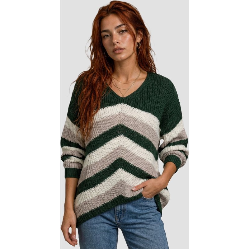 Cloud5ive Colorblock Knit Sweater Arrow Print