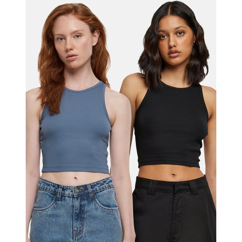 Urban Classics Ladies Cropped Rib Top 2-Pack