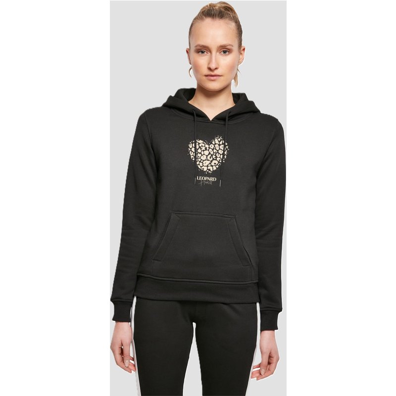 Merchcode Ladies Leopard Heart Heavy Hoody
