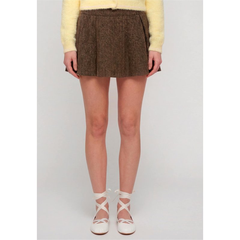 Hummel Chevron Herringbone Pleated Skirt