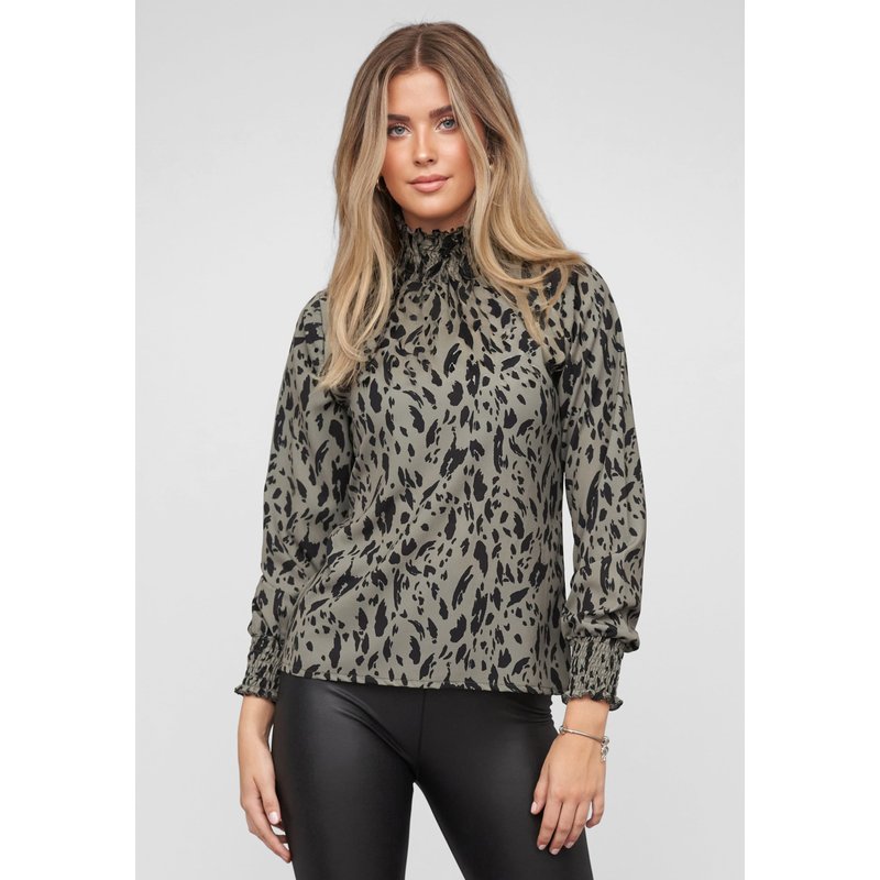 Cloud5ive Choker Blouse with leo print