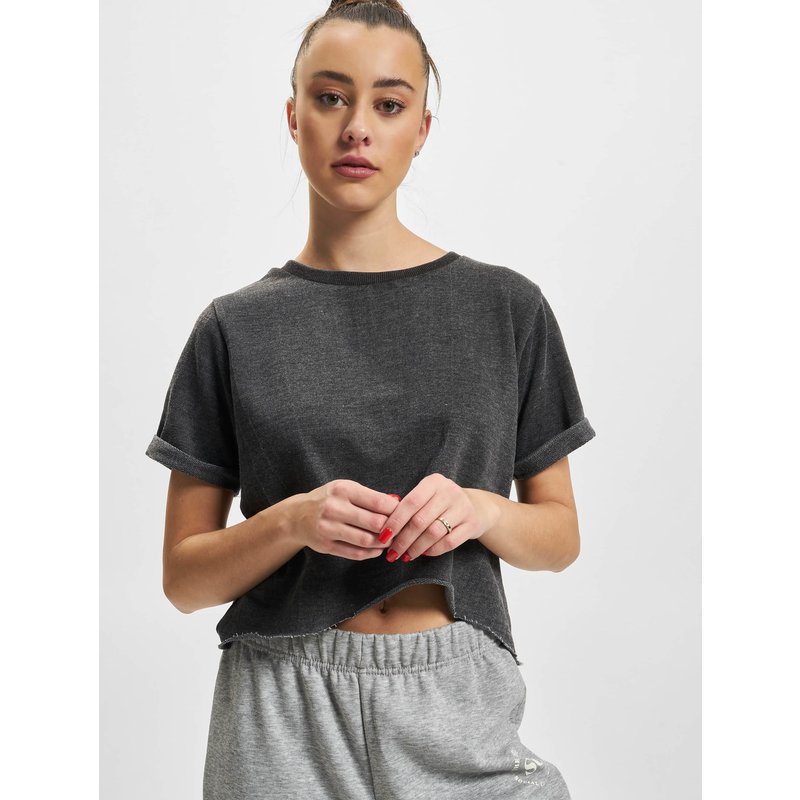 Urban Classics Ladies Cropped Burnout Short Sleeve Crew