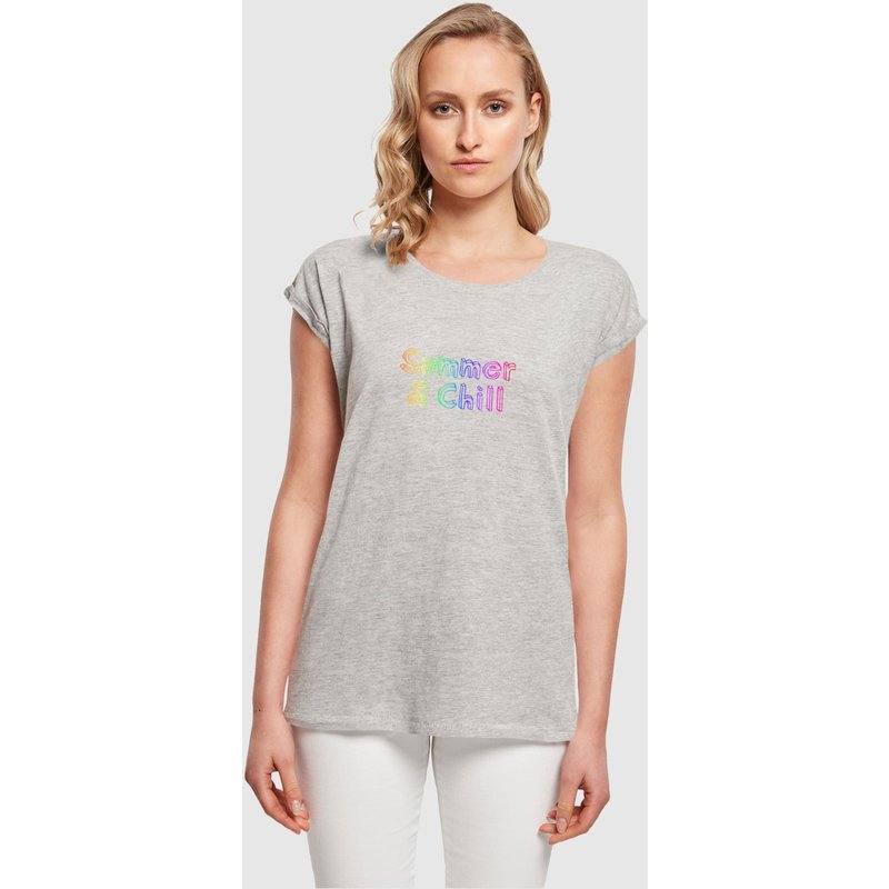 Merchcode Ladies Summer And Chill Rainbow Extended Shoulder Tee