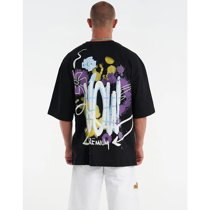 2Y Premium Flower Splash Oversized T-Shirt