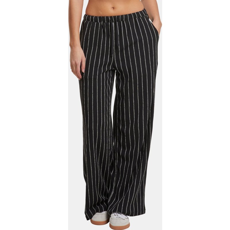 Urban Classics Ladies Structured Striped Relaxed Fit Pants