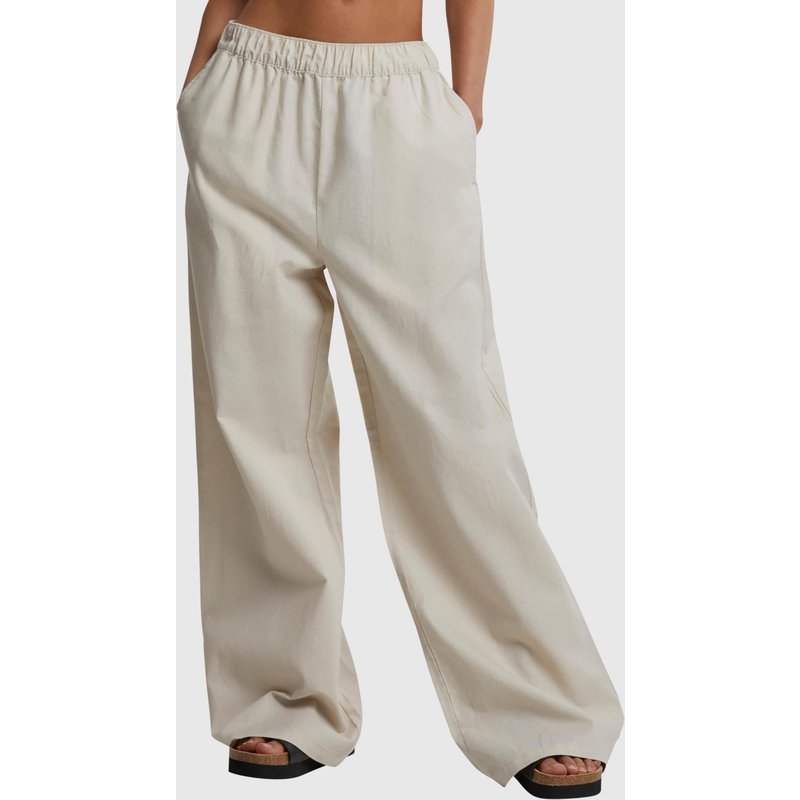 Urban Classics Ladies Linen Mixed Wide Pants